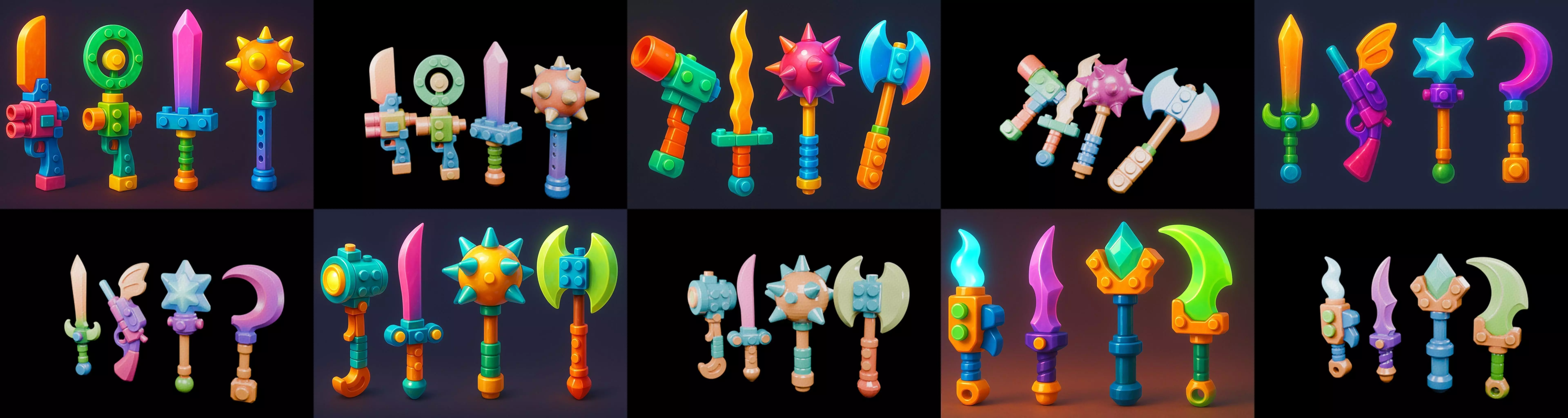 weapon Fantasy Sword and Mace bundle 4 pack 100 glb 3D model_15