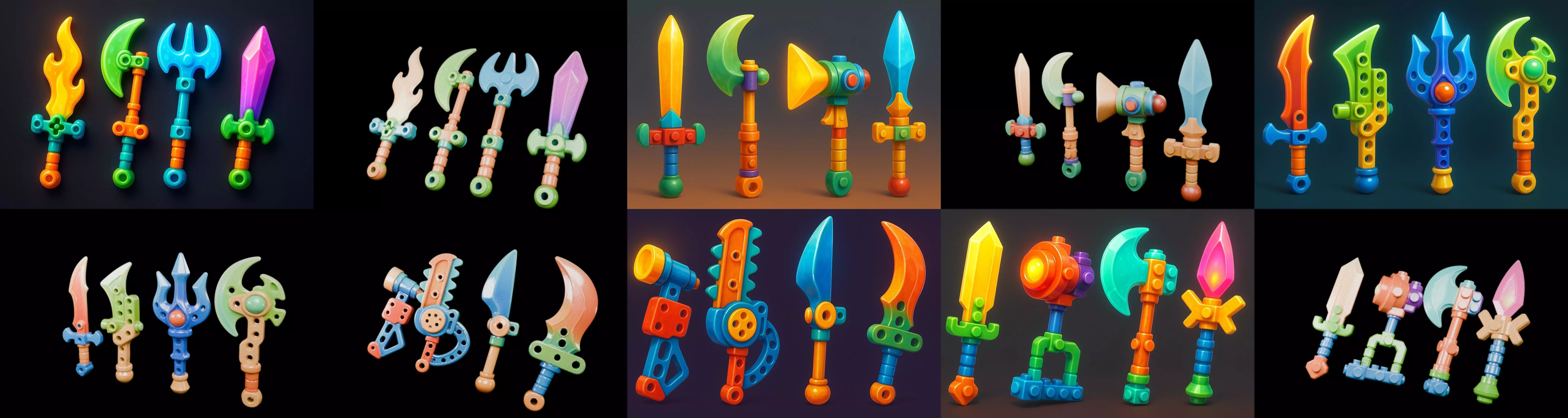 weapon Fantasy Sword and Mace bundle 3 pack 100 glb 3D model_17