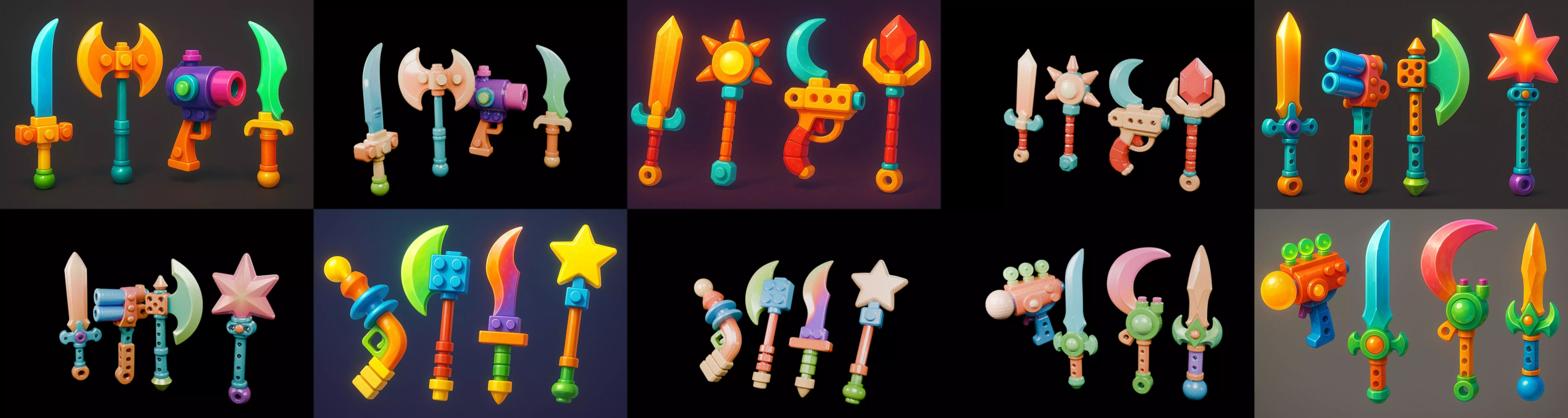 weapon Fantasy Sword and Mace bundle 3 pack 100 glb 3D model_4