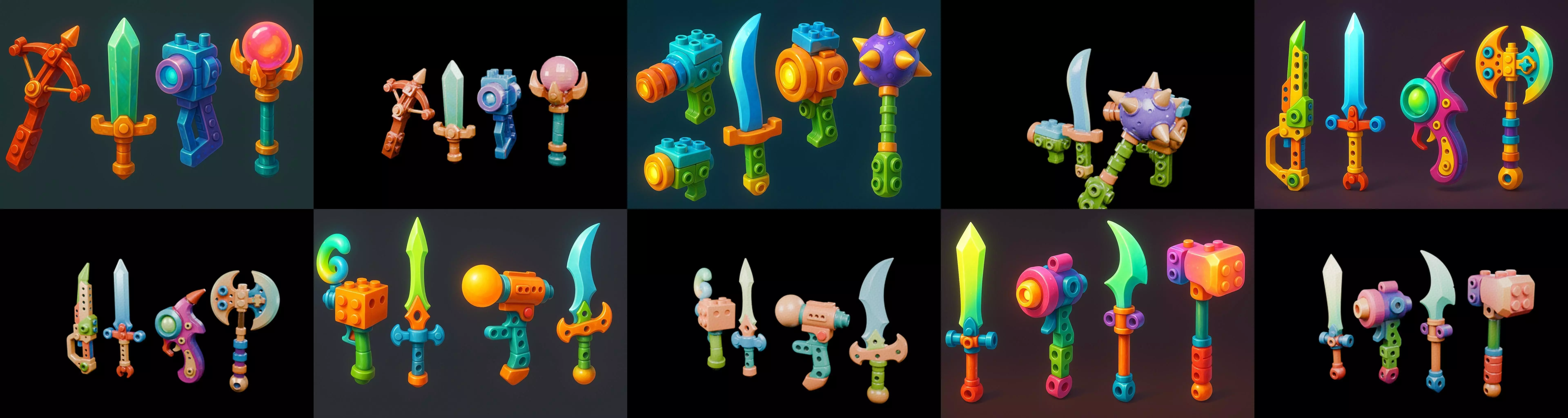 weapon Fantasy Sword and Mace bundle 3 pack 100 glb 3D model_2