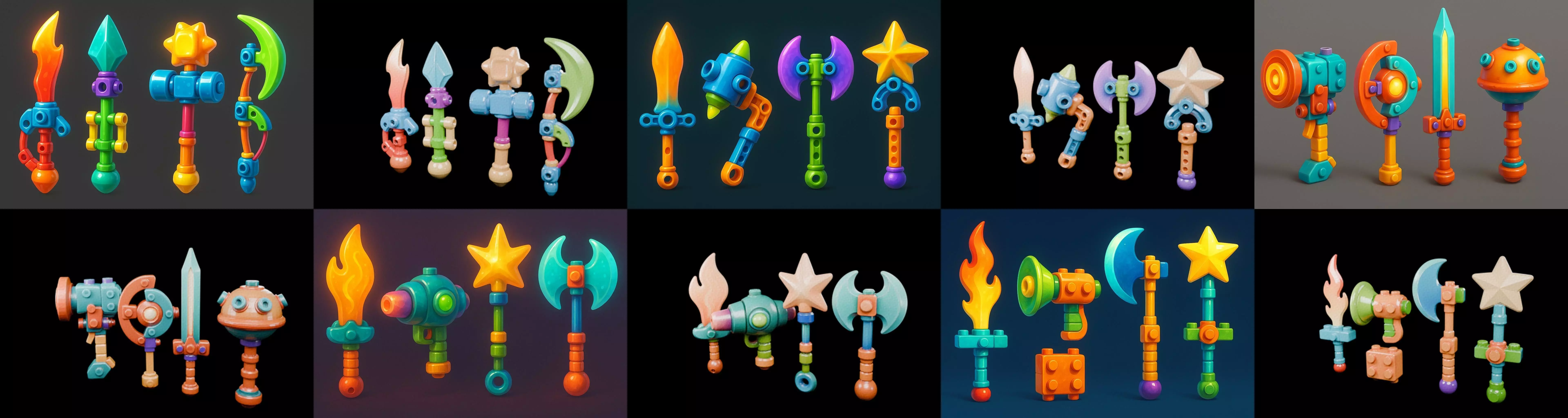 weapon Fantasy Sword and Mace bundle 3 pack 100 glb 3D model_19