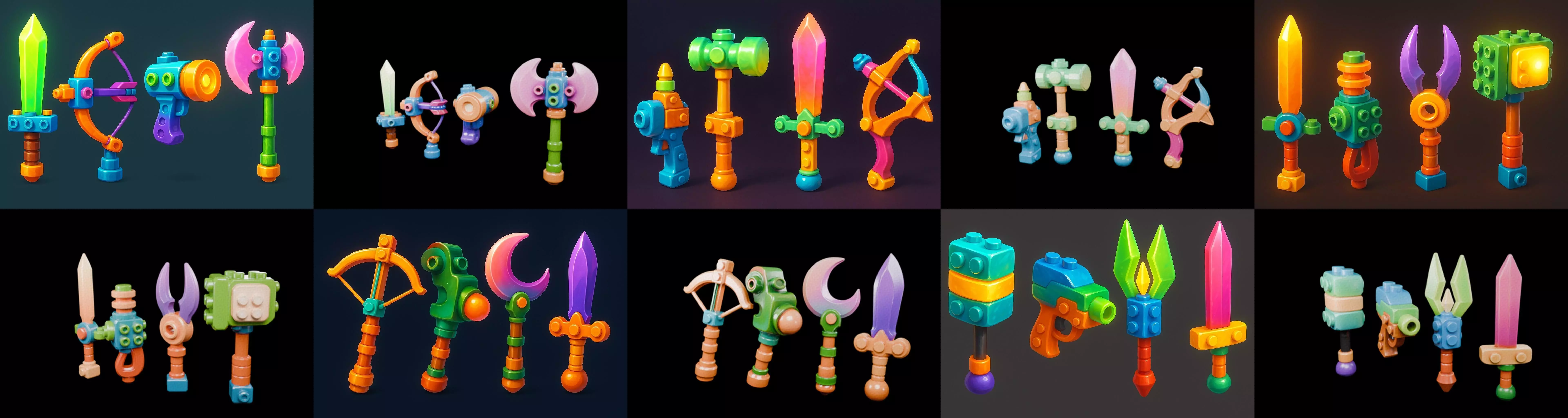 weapon Fantasy Sword and Mace bundle 3 pack 100 glb 3D model_13