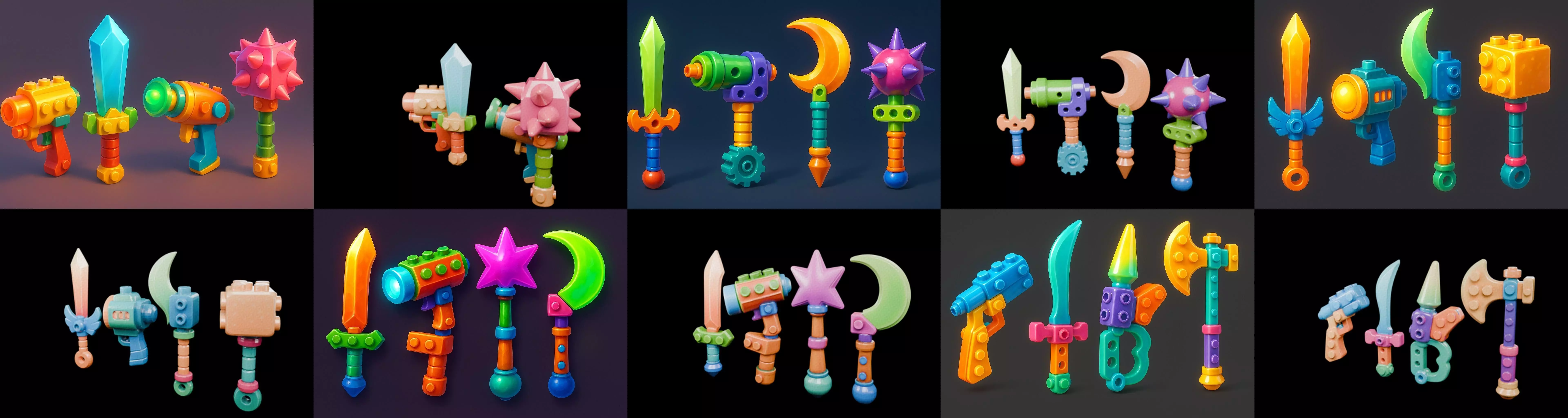 weapon Fantasy Sword and Mace bundle 3 pack 100 glb 3D model_14