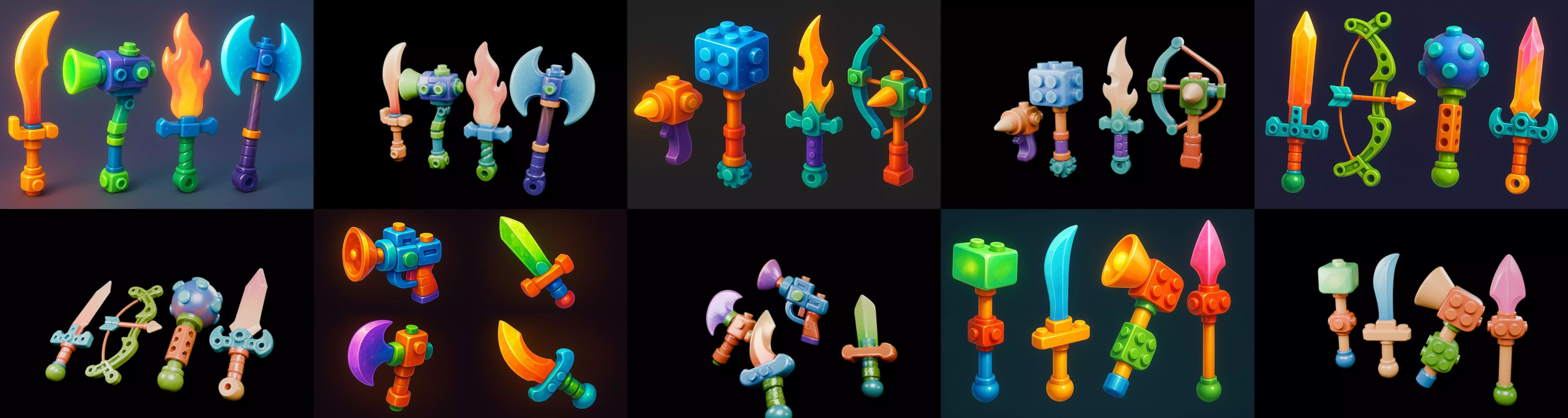 weapon Fantasy Sword and Mace bundle 3 pack 100 glb 3D model_7