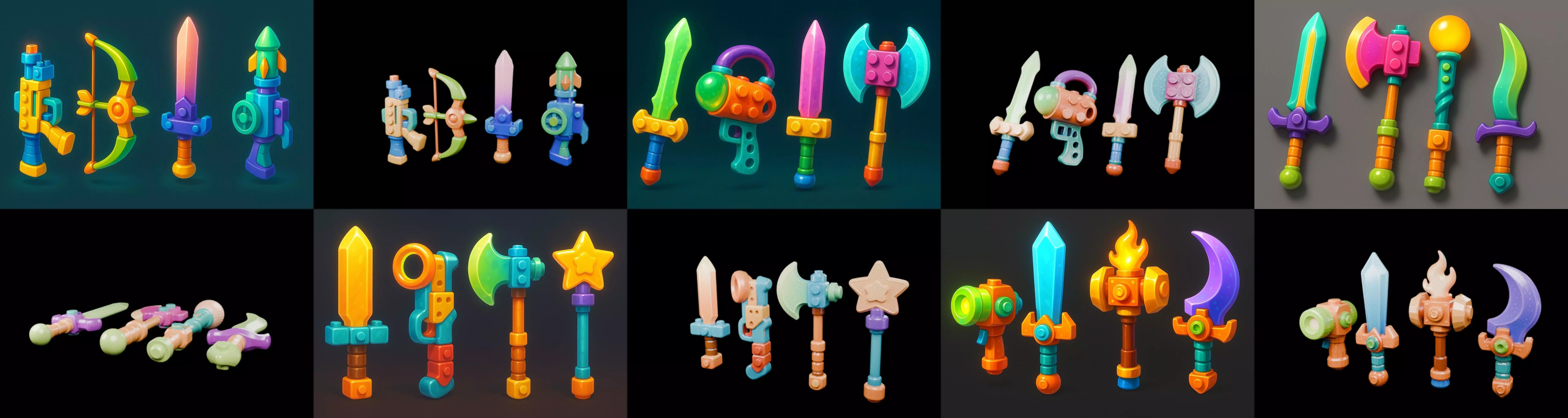 weapon Fantasy Sword and Mace bundle 3 pack 100 glb 3D model_11