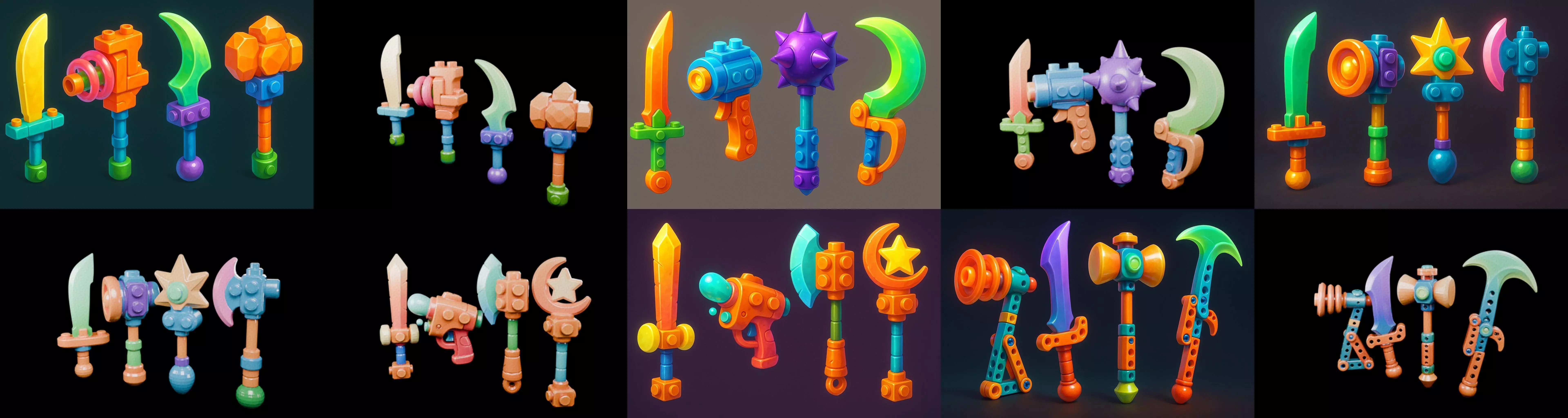 weapon Fantasy Sword and Mace bundle 3 pack 100 glb 3D model_3