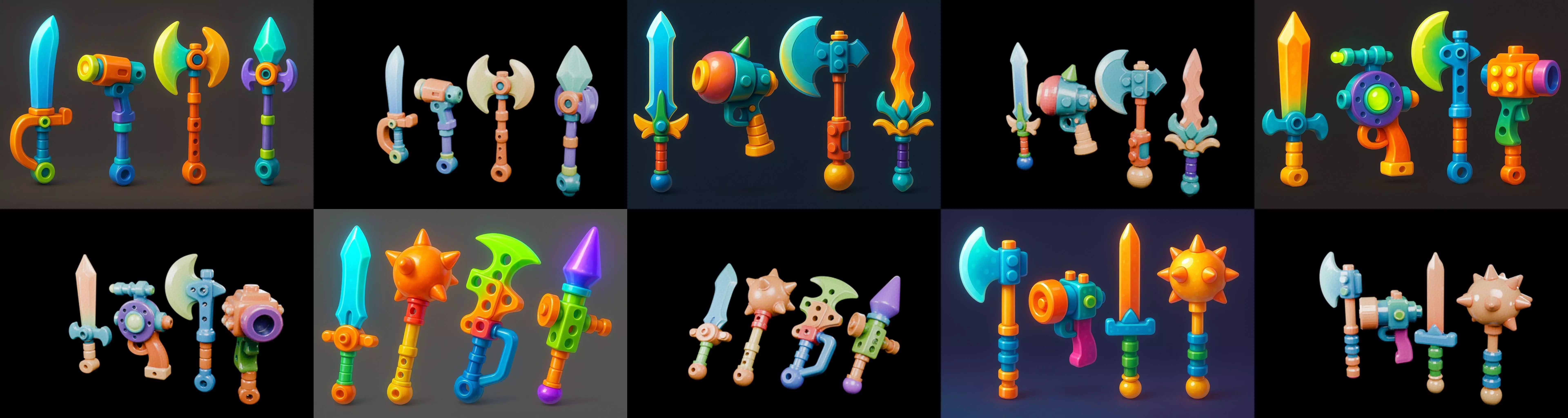 weapon Fantasy Sword and Mace bundle 3 pack 100 glb 3D model_18