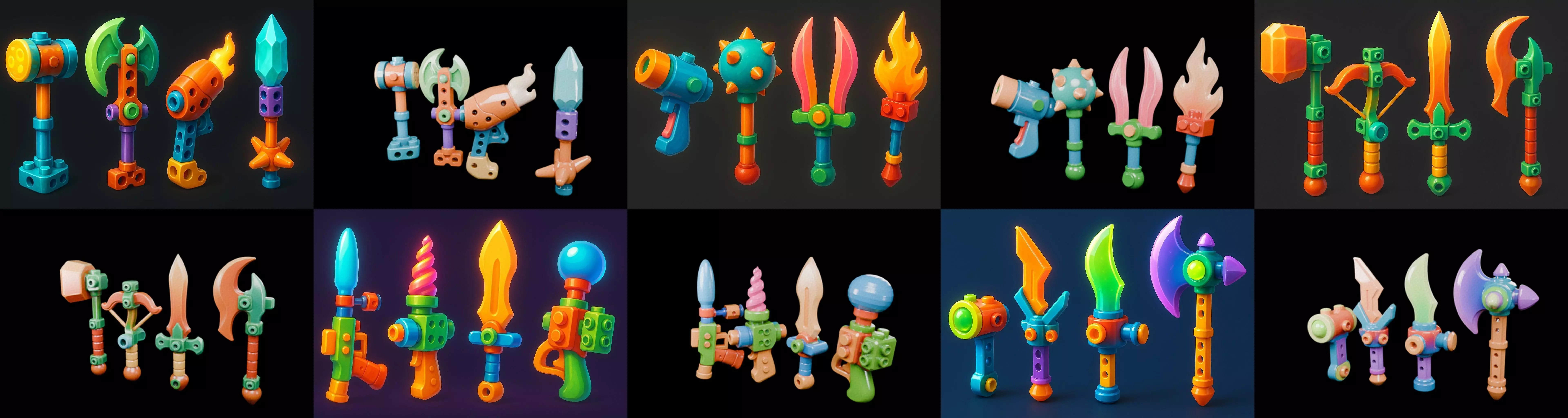 weapon Fantasy Sword and Mace bundle 3 pack 100 glb 3D model_5