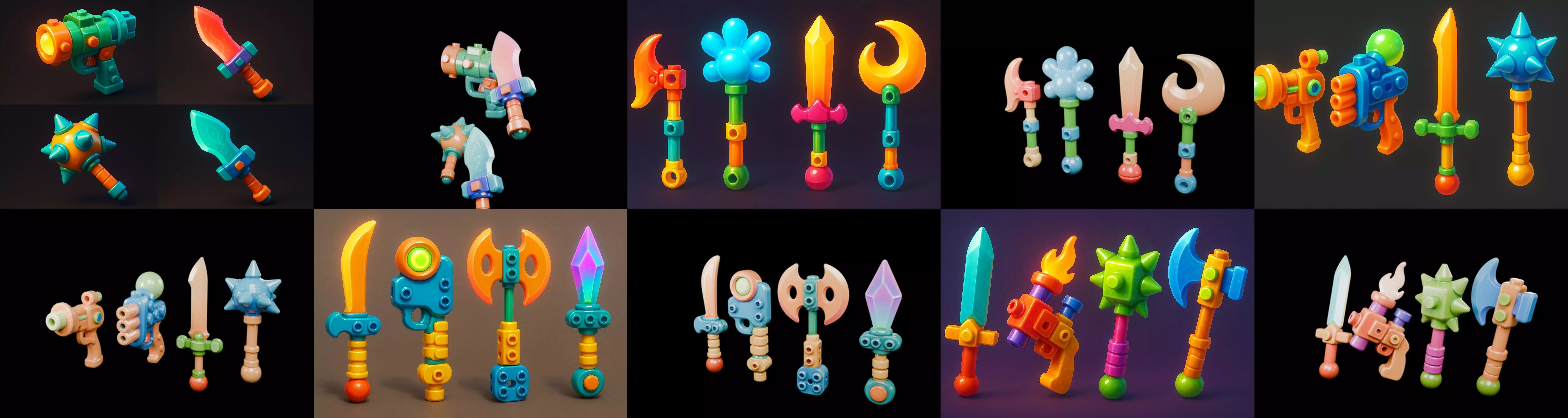 weapon Fantasy Sword and Mace bundle 2 pack 100 glb 3D model_10