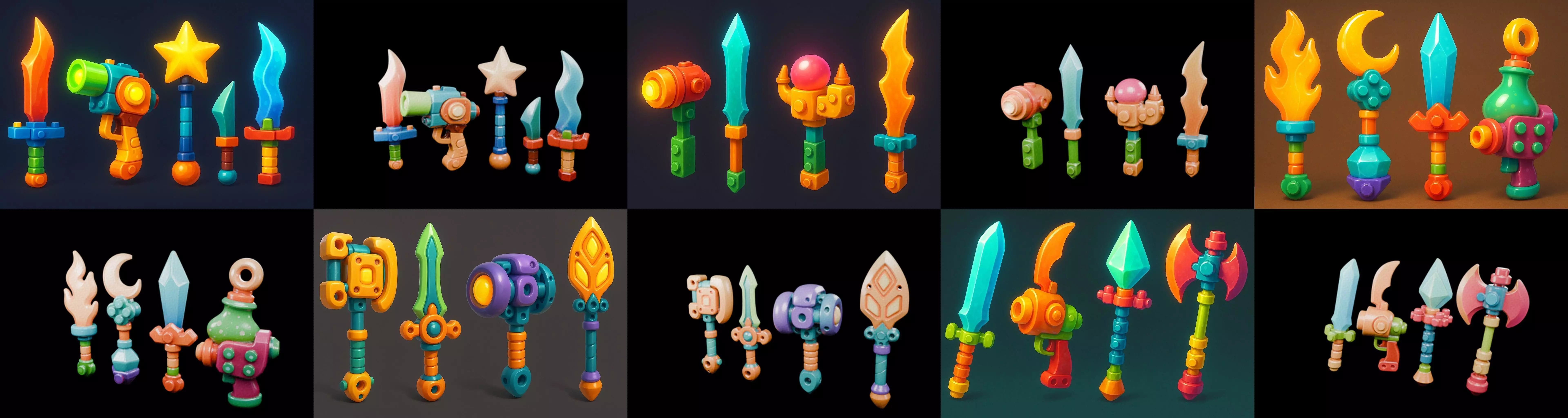 weapon Fantasy Sword and Mace bundle 2 pack 100 glb 3D model_14