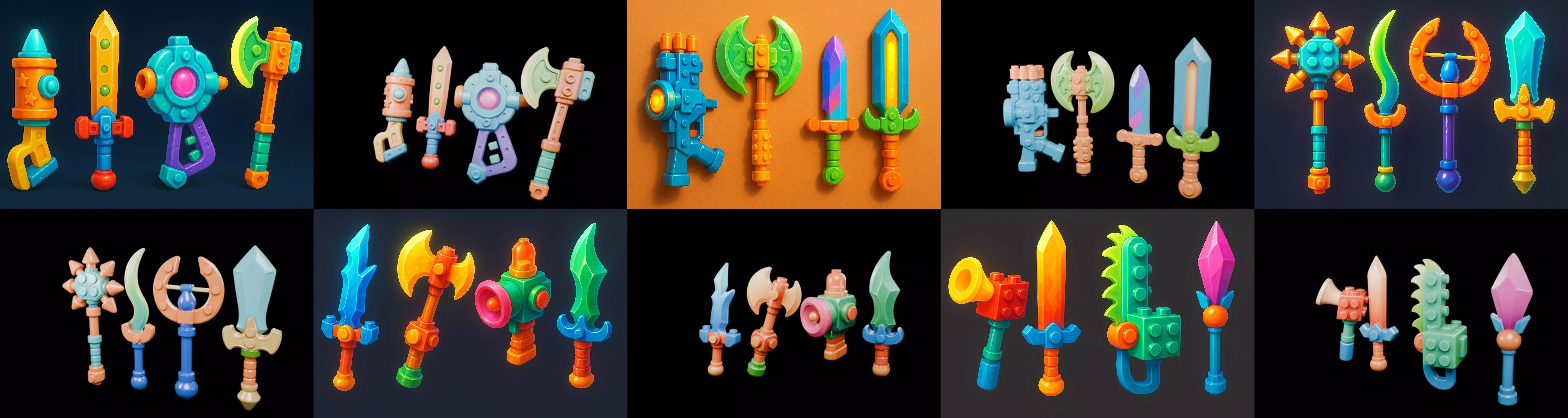 weapon Fantasy Sword and Mace bundle 2 pack 100 glb 3D model_11