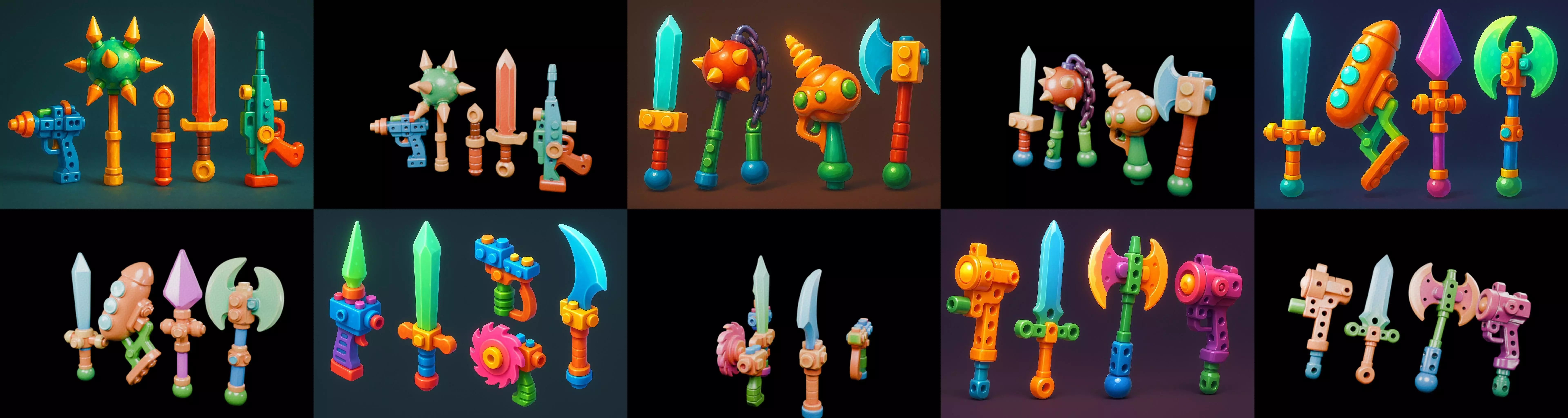 weapon Fantasy Sword and Mace bundle 2 pack 100 glb 3D model_8