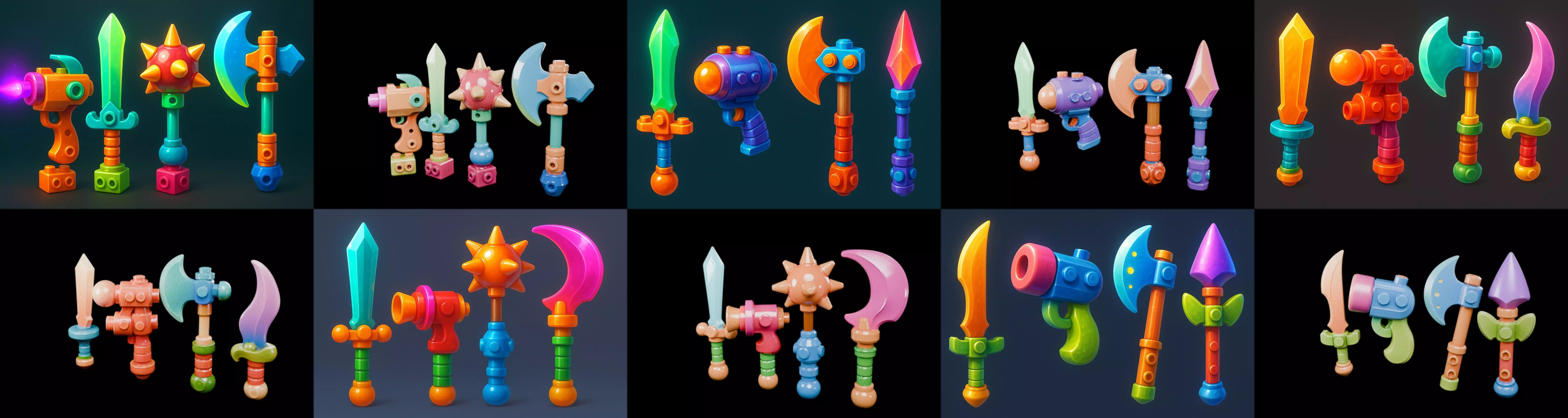 weapon Fantasy Sword and Mace bundle 2 pack 100 glb 3D model_3