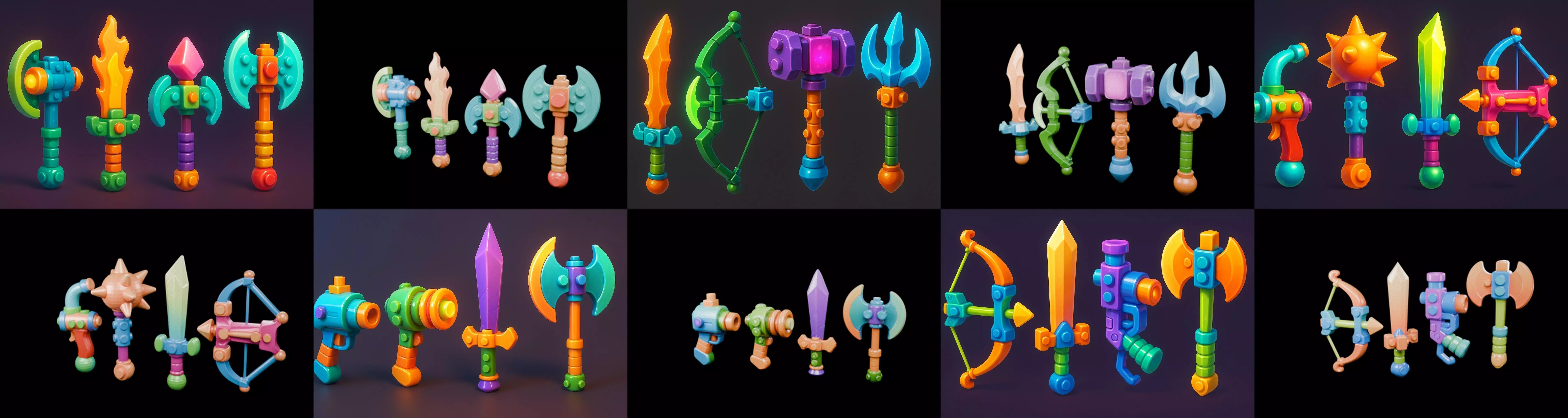 weapon Fantasy Sword and Mace bundle 2 pack 100 glb 3D model_13