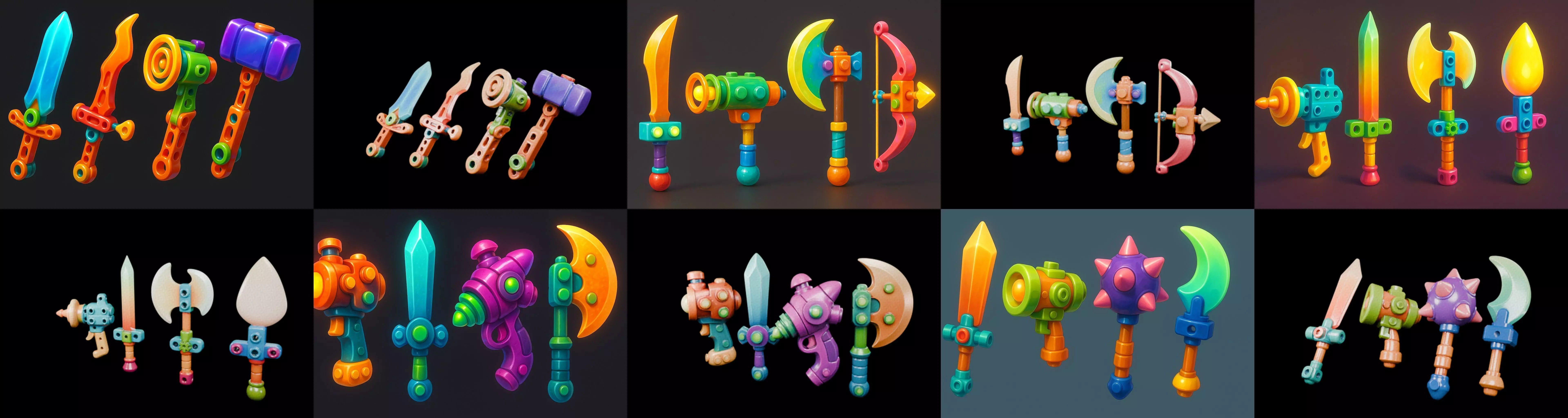 weapon Fantasy Sword and Mace bundle 2 pack 100 glb 3D model_18