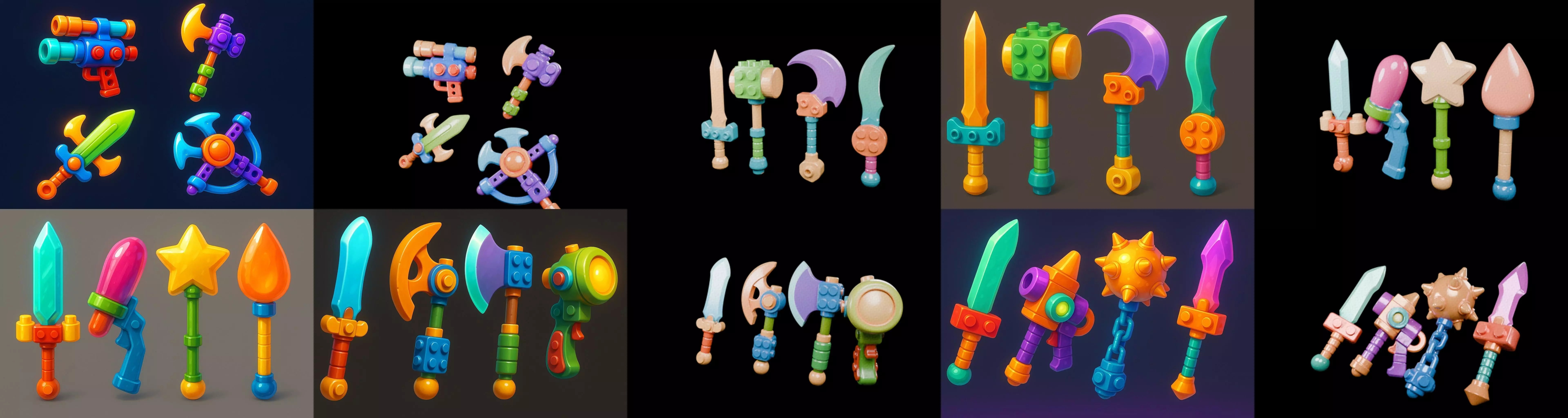 weapon Fantasy Sword and Mace bundle 2 pack 100 glb 3D model_15