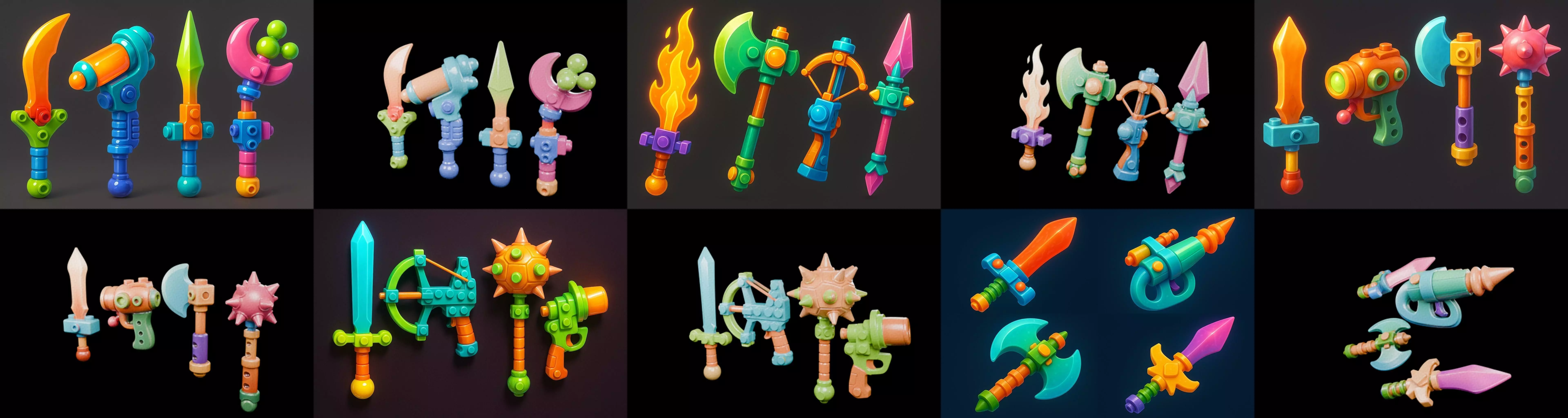 weapon Fantasy Sword and Mace bundle 2 pack 100 glb 3D model_16