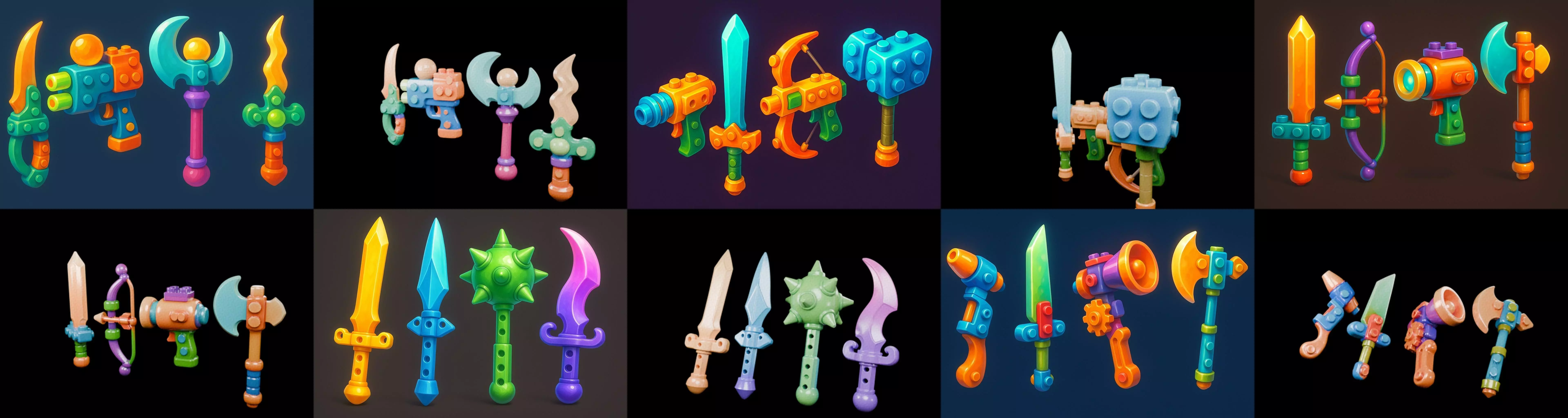 weapon Fantasy Sword and Mace bundle 2 pack 100 glb 3D model_2
