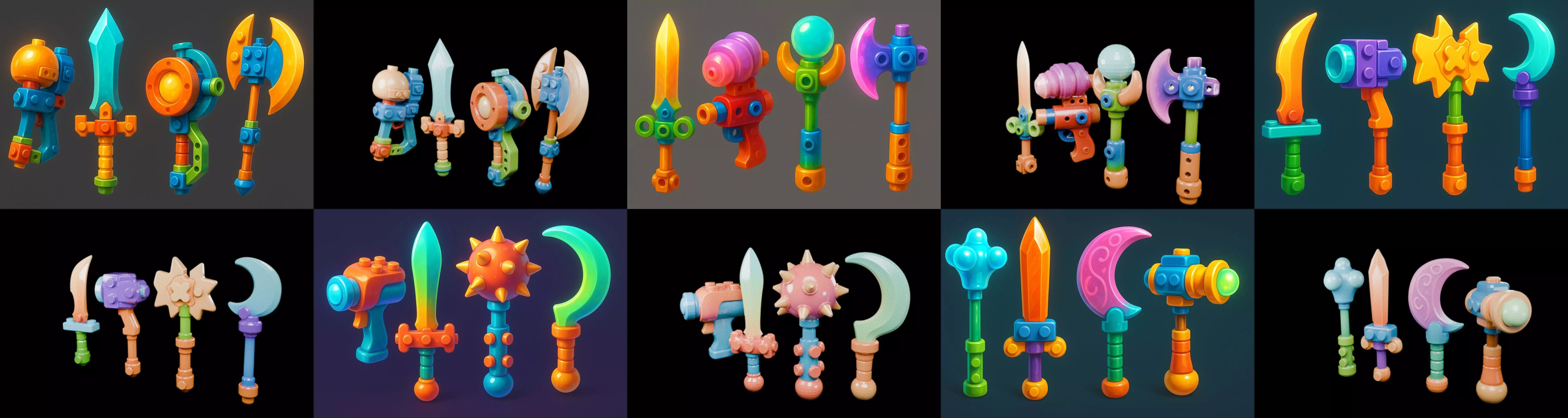 weapon Fantasy Sword and Mace bundle 2 pack 100 glb 3D model_9