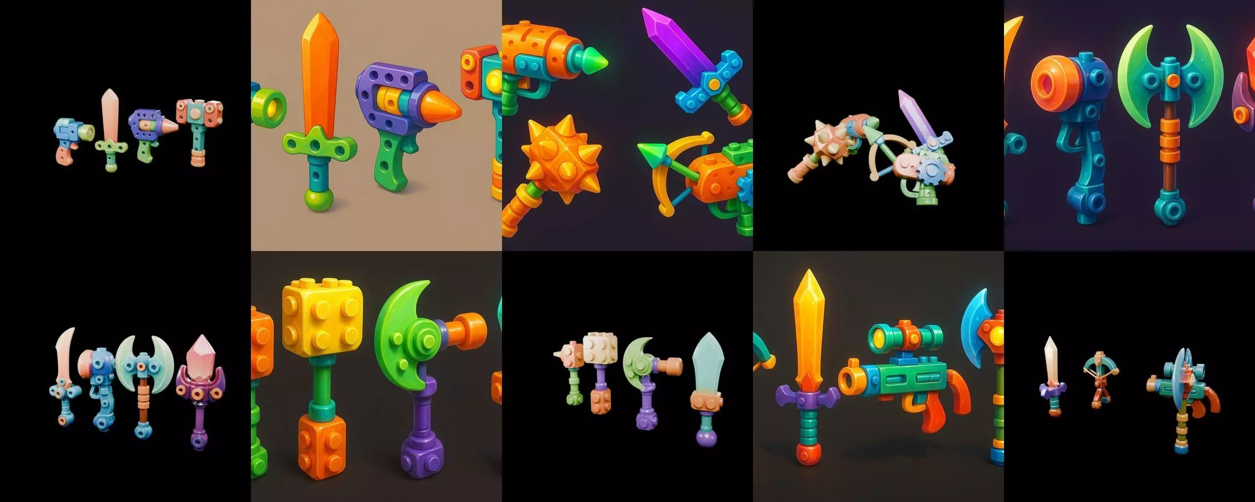 weapon Fantasy Sword and Mace bundle 2 pack 100 glb 3D model_17