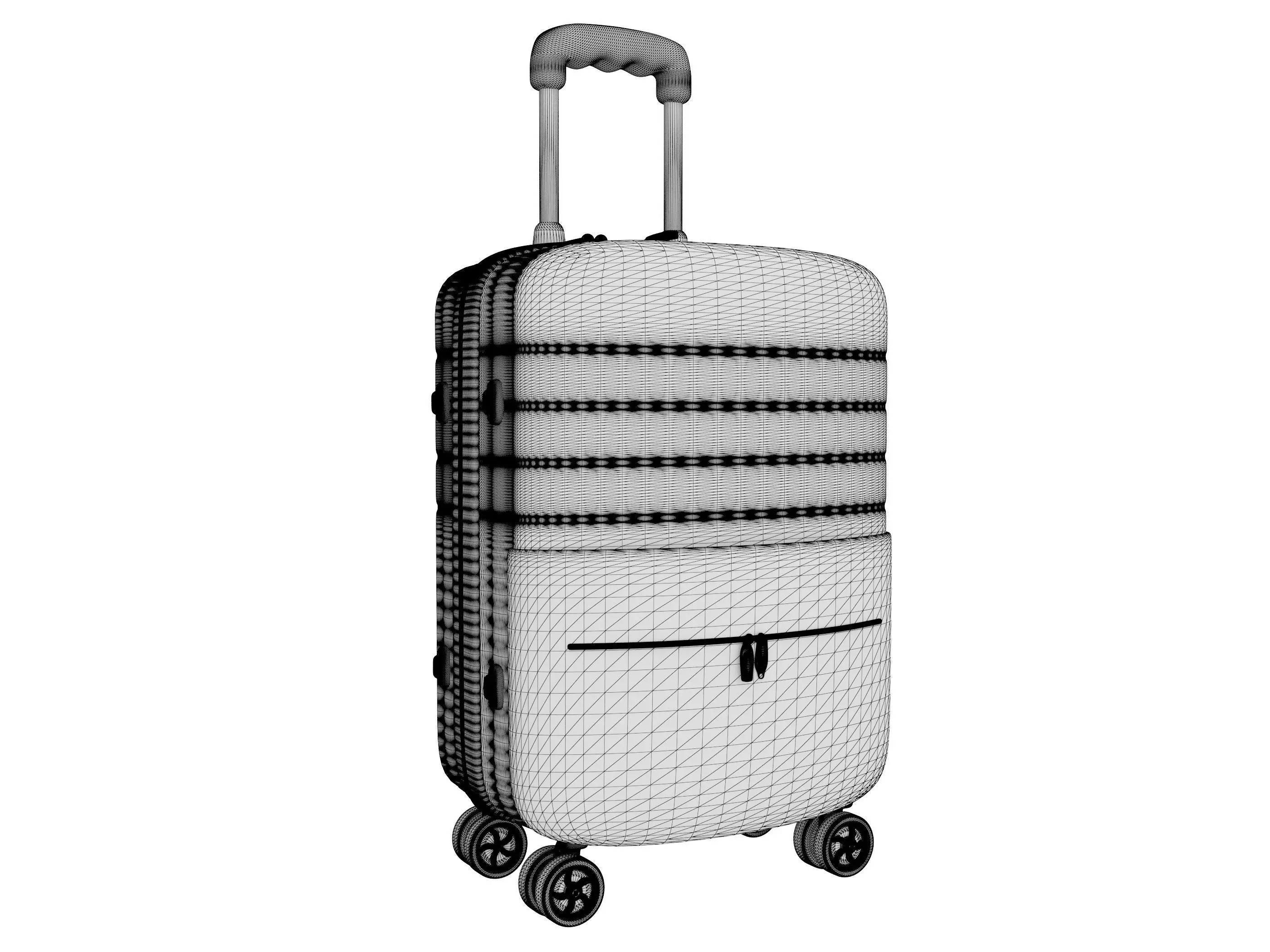 suitcase Low-poly 3D model_13