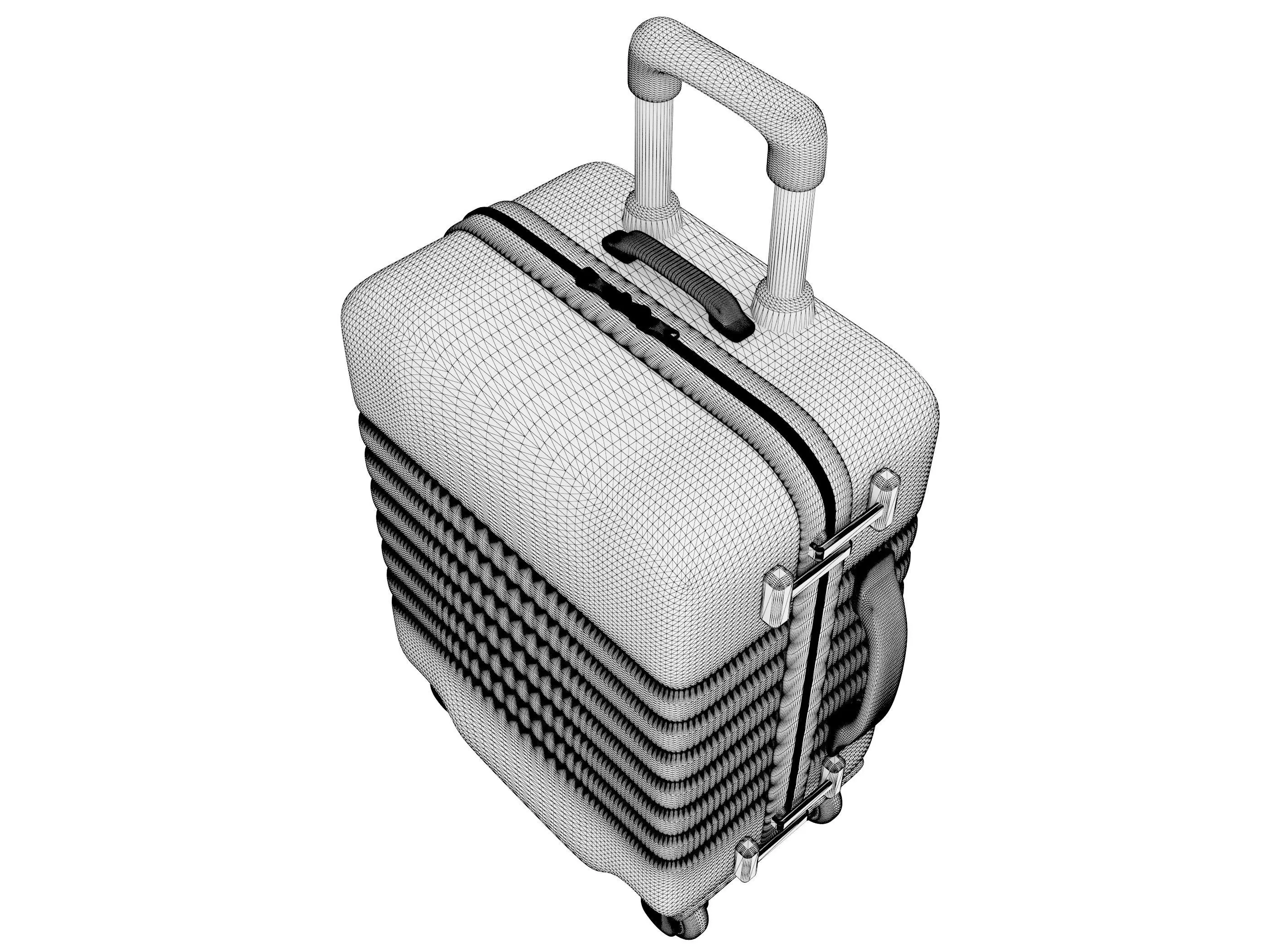 suitcase Low-poly 3D model_7