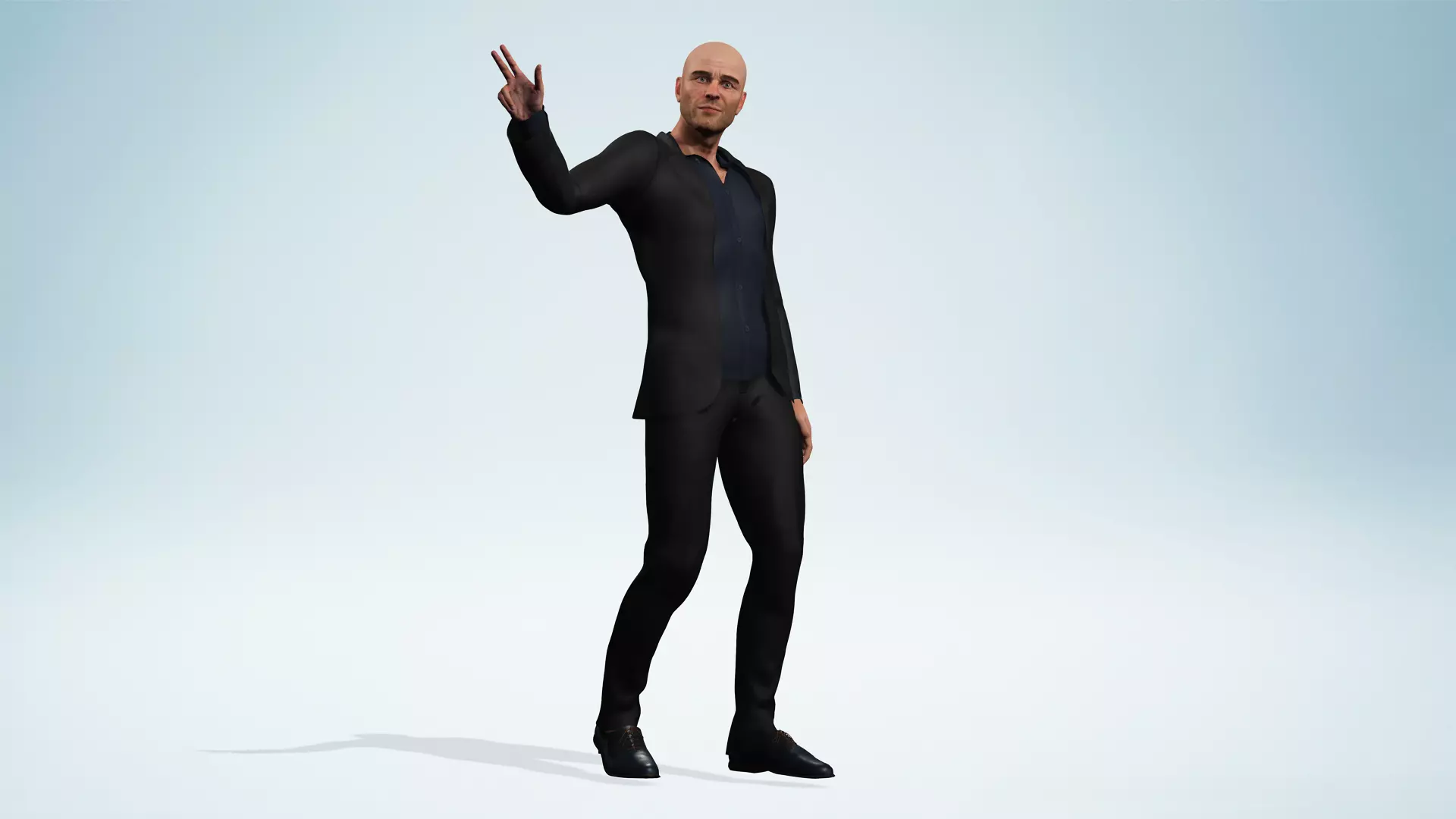 Realistic Male 3D Model in Elegant Suit Fully Low-poly 3D model_7