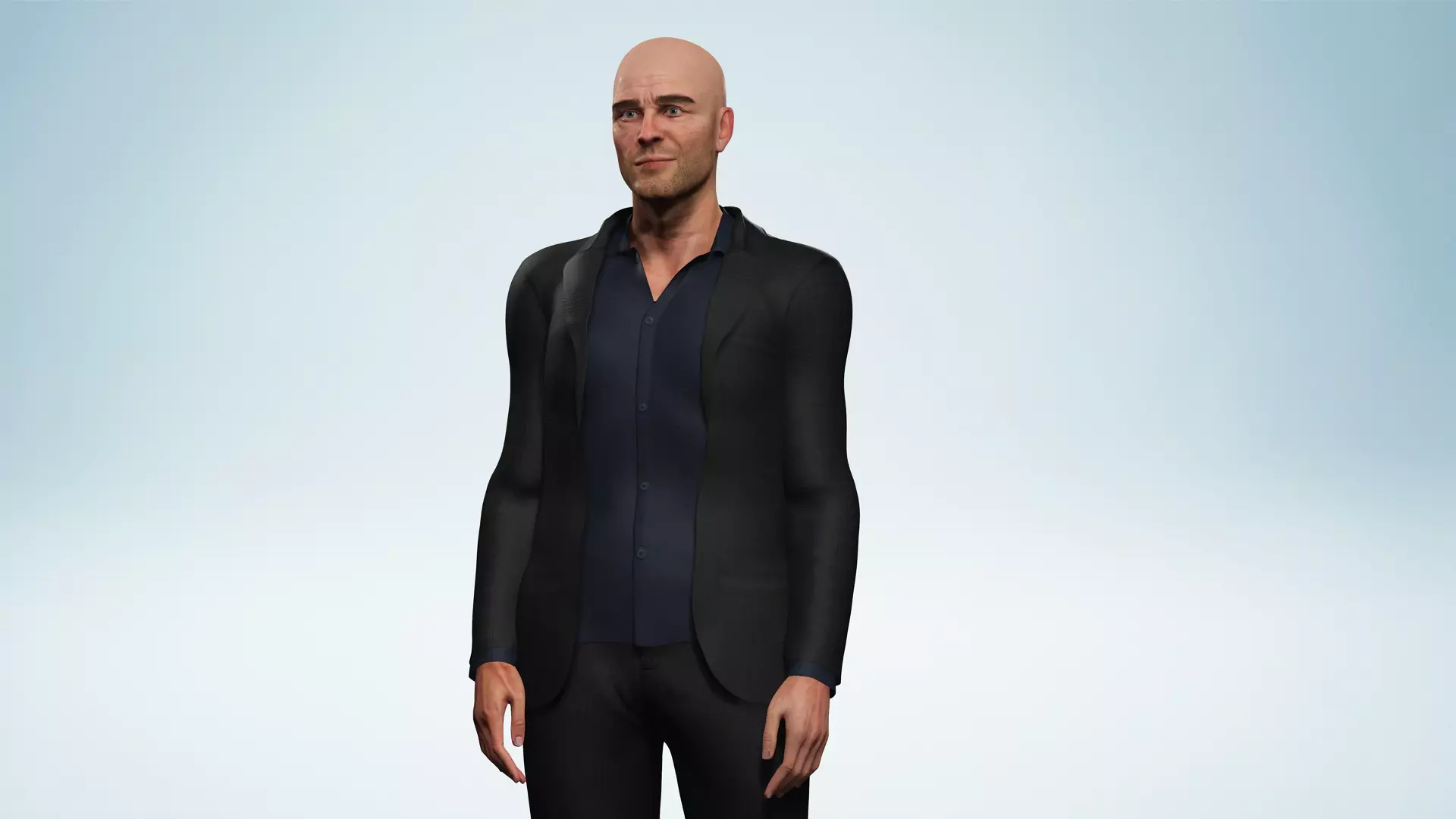 Realistic Male 3D Model in Elegant Suit Fully Low-poly 3D model_2