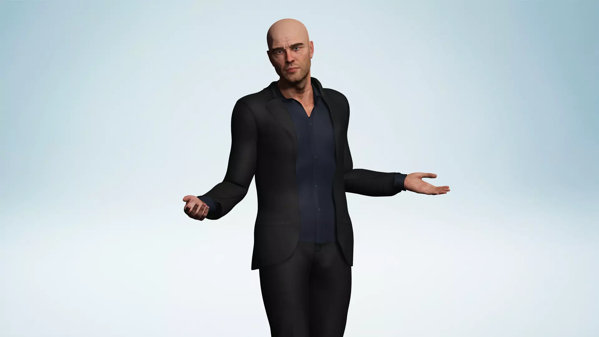 Realistic Male 3D Model in Elegant Suit Fully Low-poly 3D model_11
