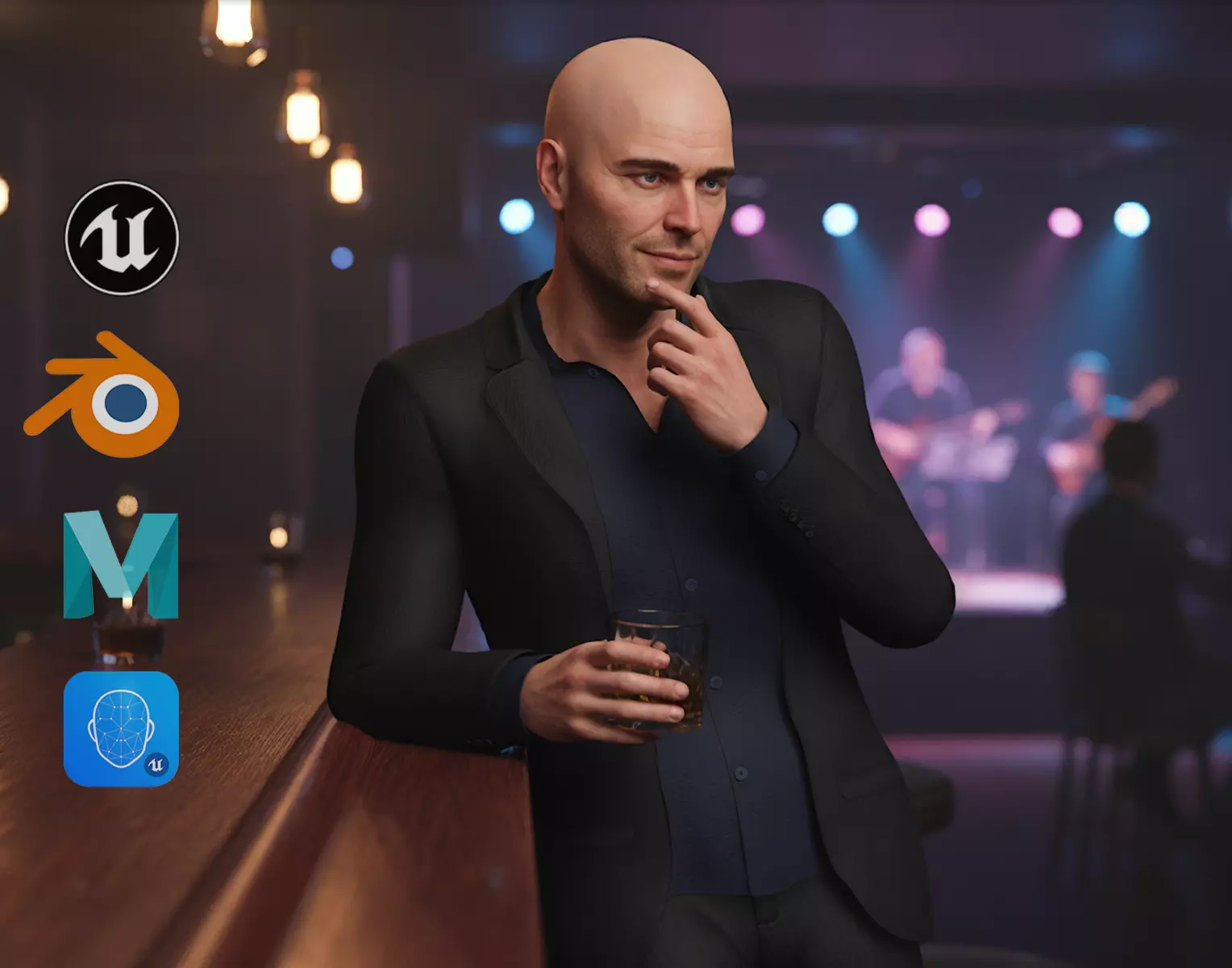 Realistic Male 3D Model in Elegant Suit Fully Low-poly 3D model_0