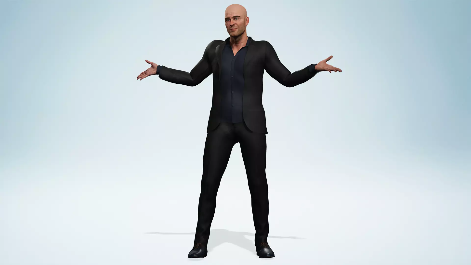 Realistic Male 3D Model in Elegant Suit Fully Low-poly 3D model_6