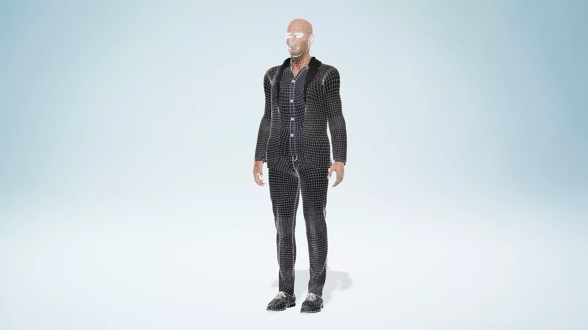 Realistic Male 3D Model in Elegant Suit Fully Low-poly 3D model_25