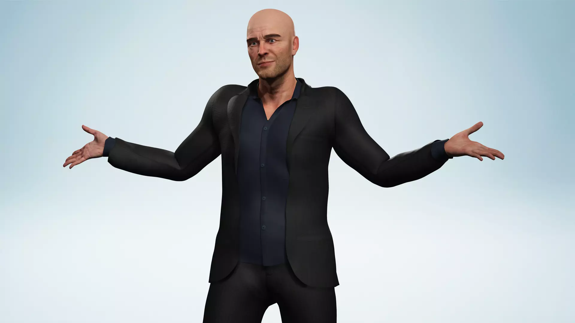 Realistic Male 3D Model in Elegant Suit Fully Low-poly 3D model_3