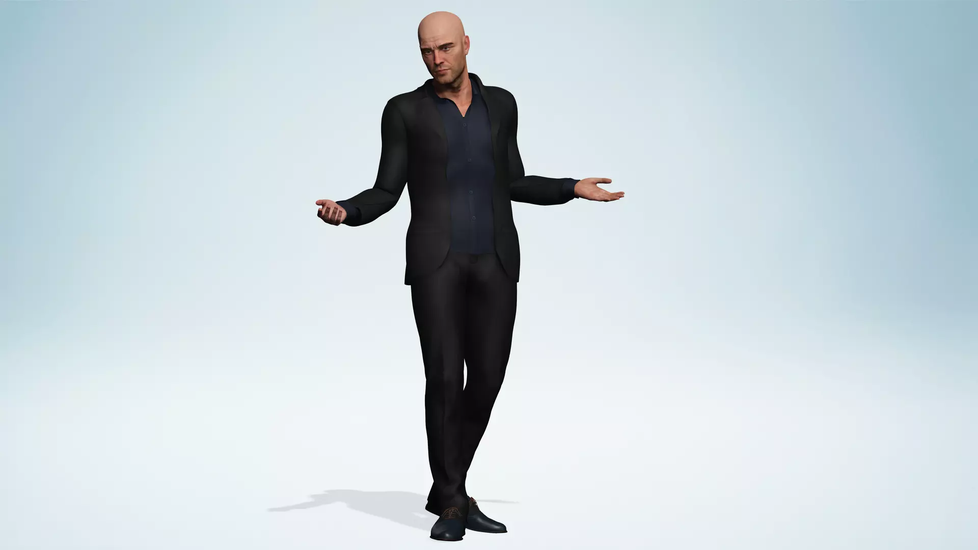 Realistic Male 3D Model in Elegant Suit Fully Low-poly 3D model_1
