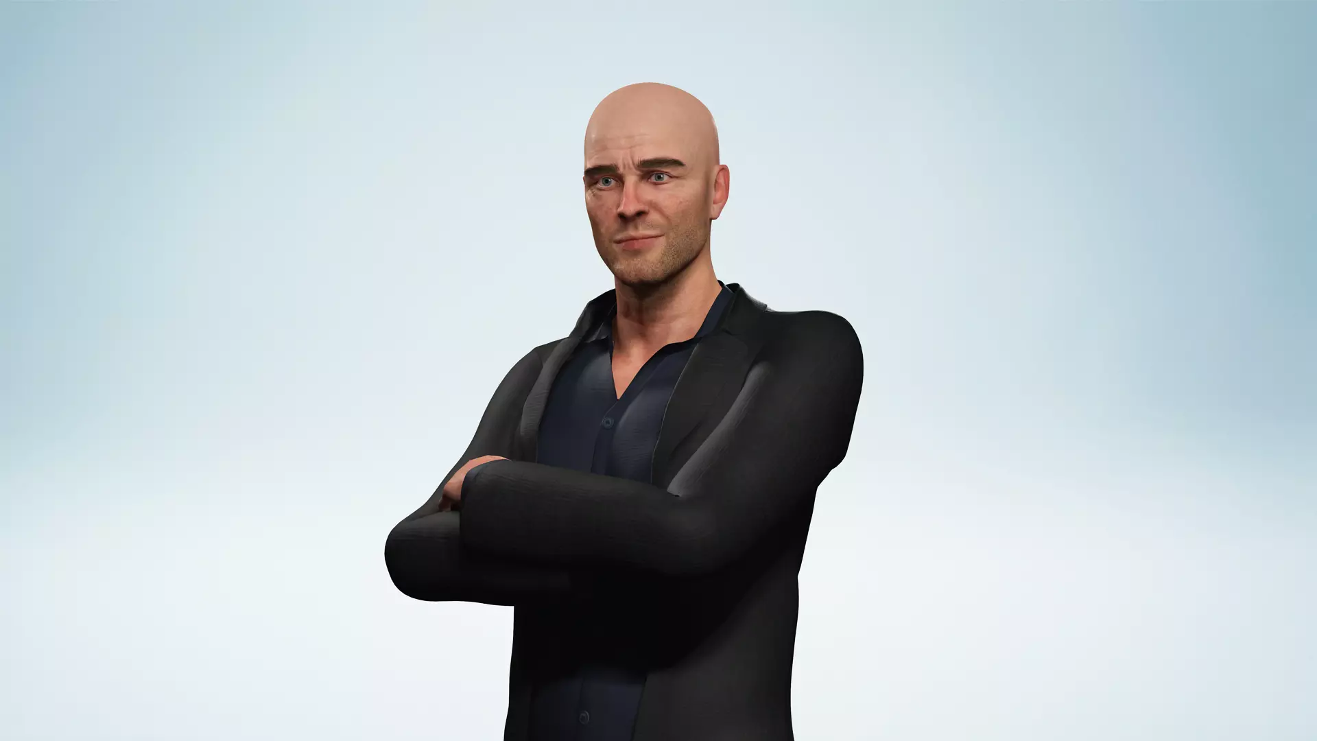 Realistic Male 3D Model in Elegant Suit Fully Low-poly 3D model_10