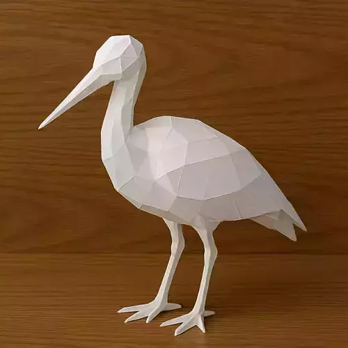 Papercraft White Stork