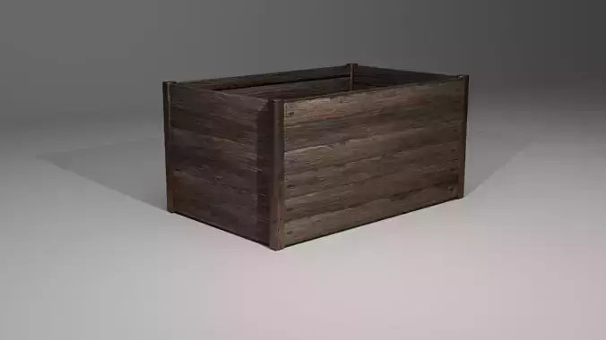 Wooden Crate Low Poly Game Ready