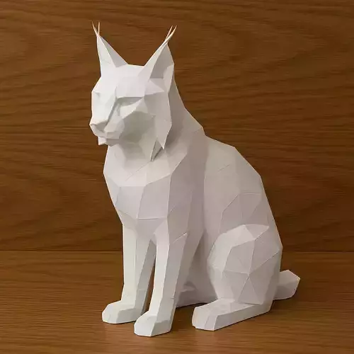 Papercraft Eurasian Lynx