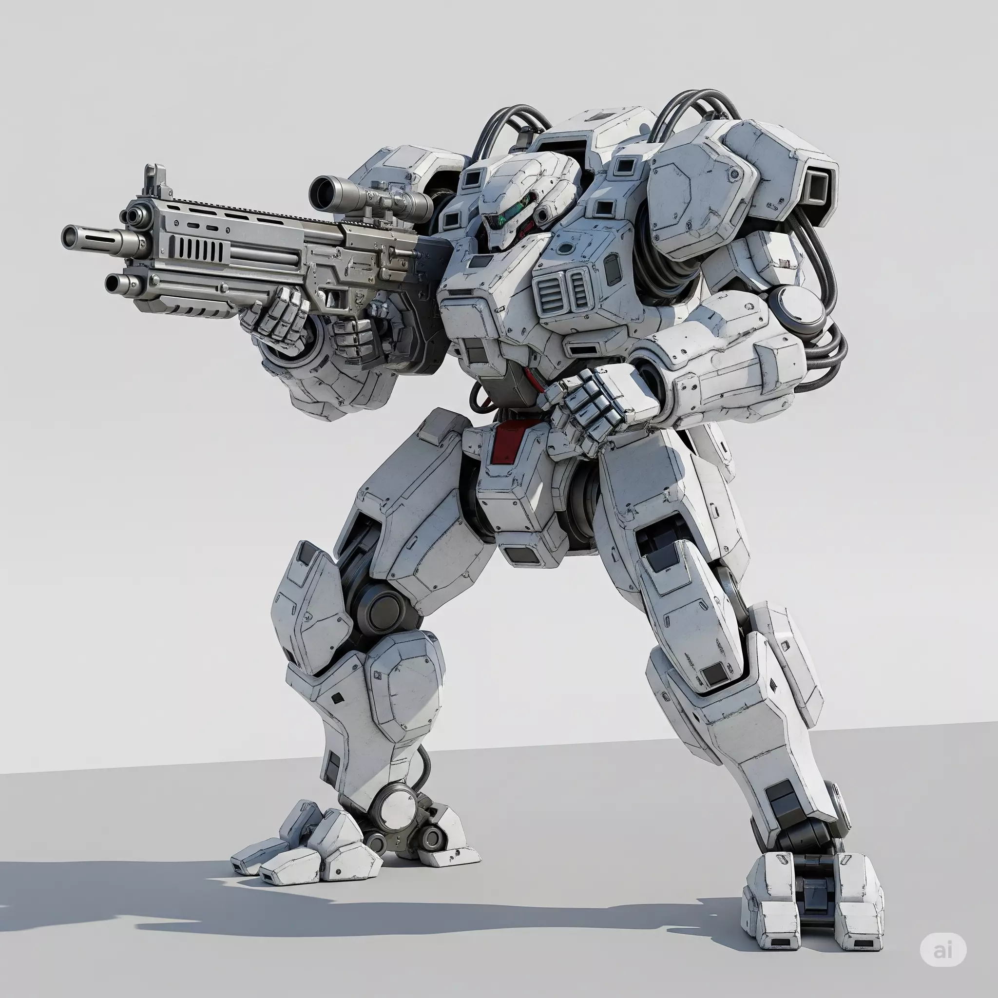 sci-fi Army Robot Low-poly 3D model_1