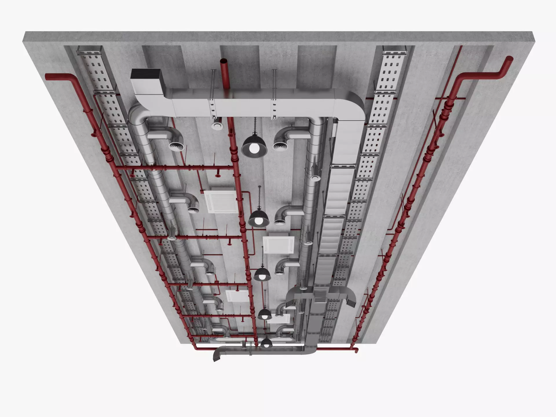 Ceiling Ventilation Pipes 16 3D model_1