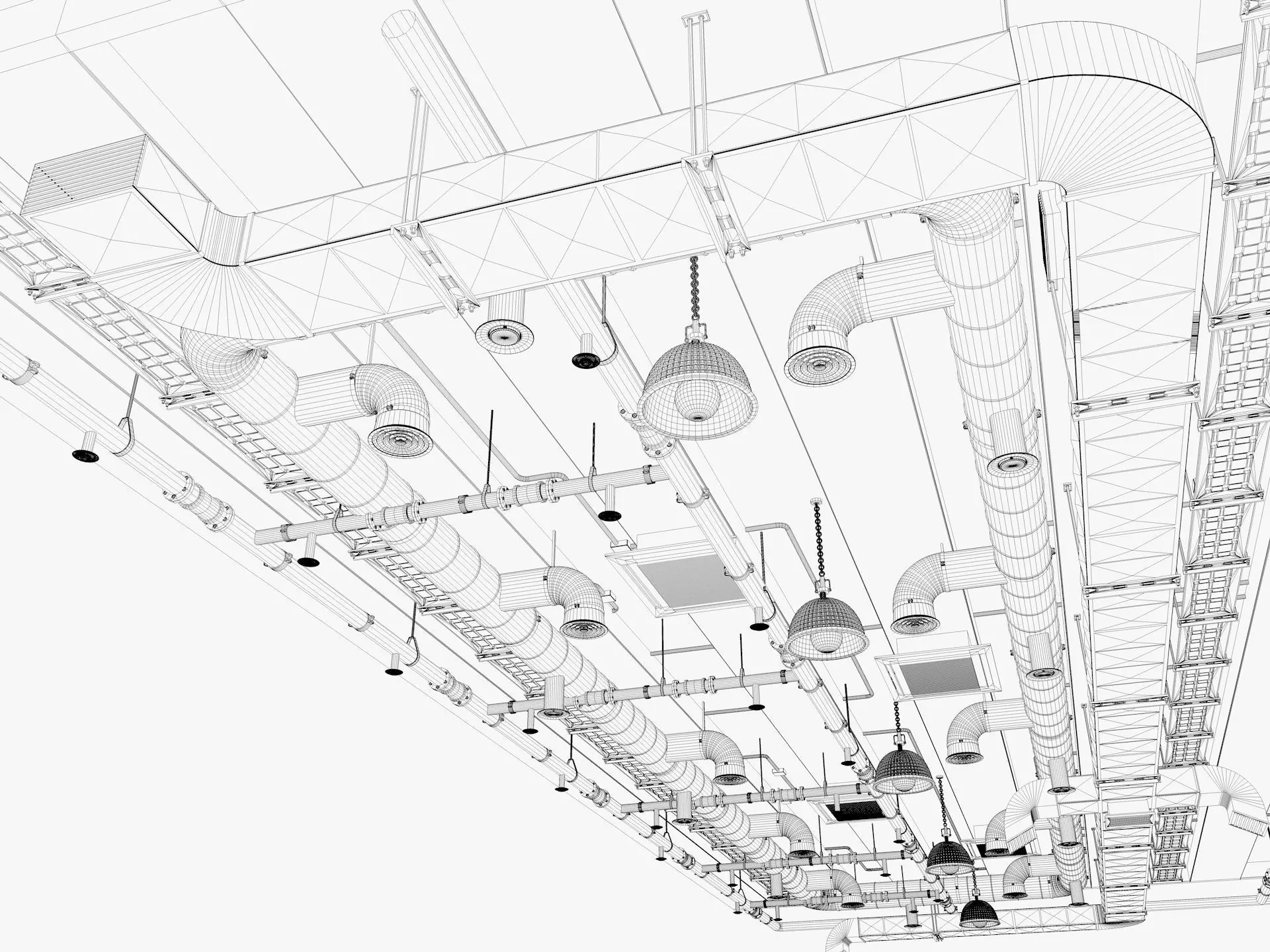 Ceiling Ventilation Pipes 16 3D model_10