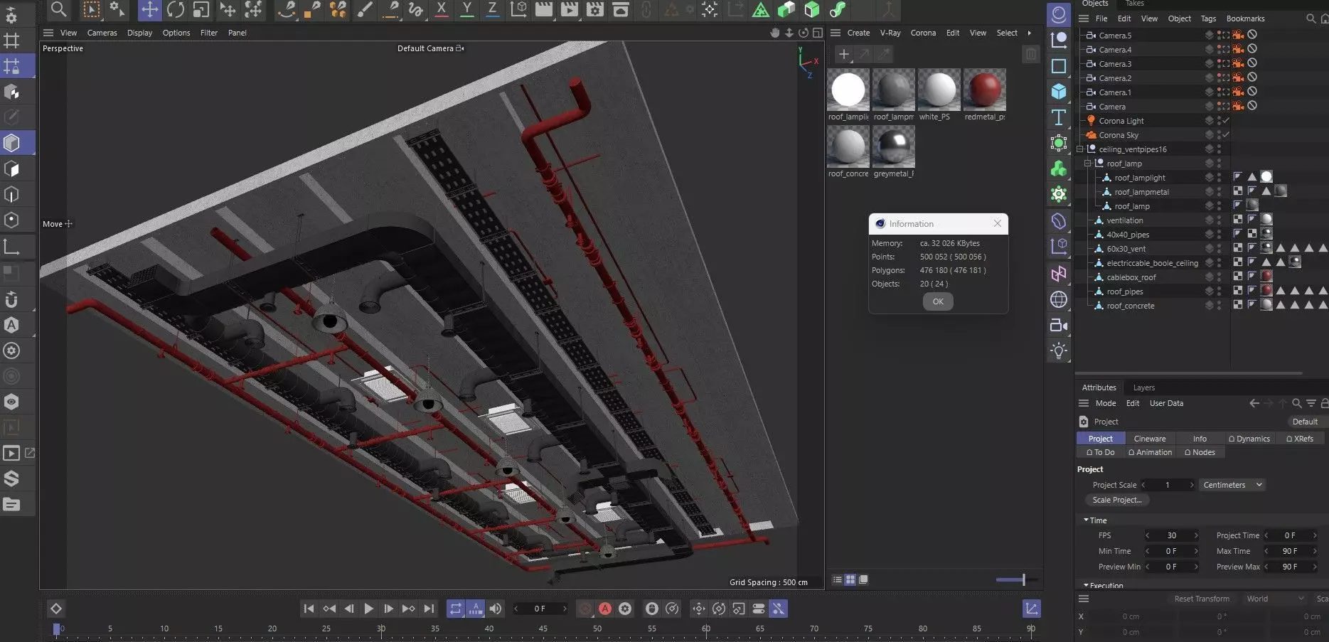 Ceiling Ventilation Pipes 16 3D model_13