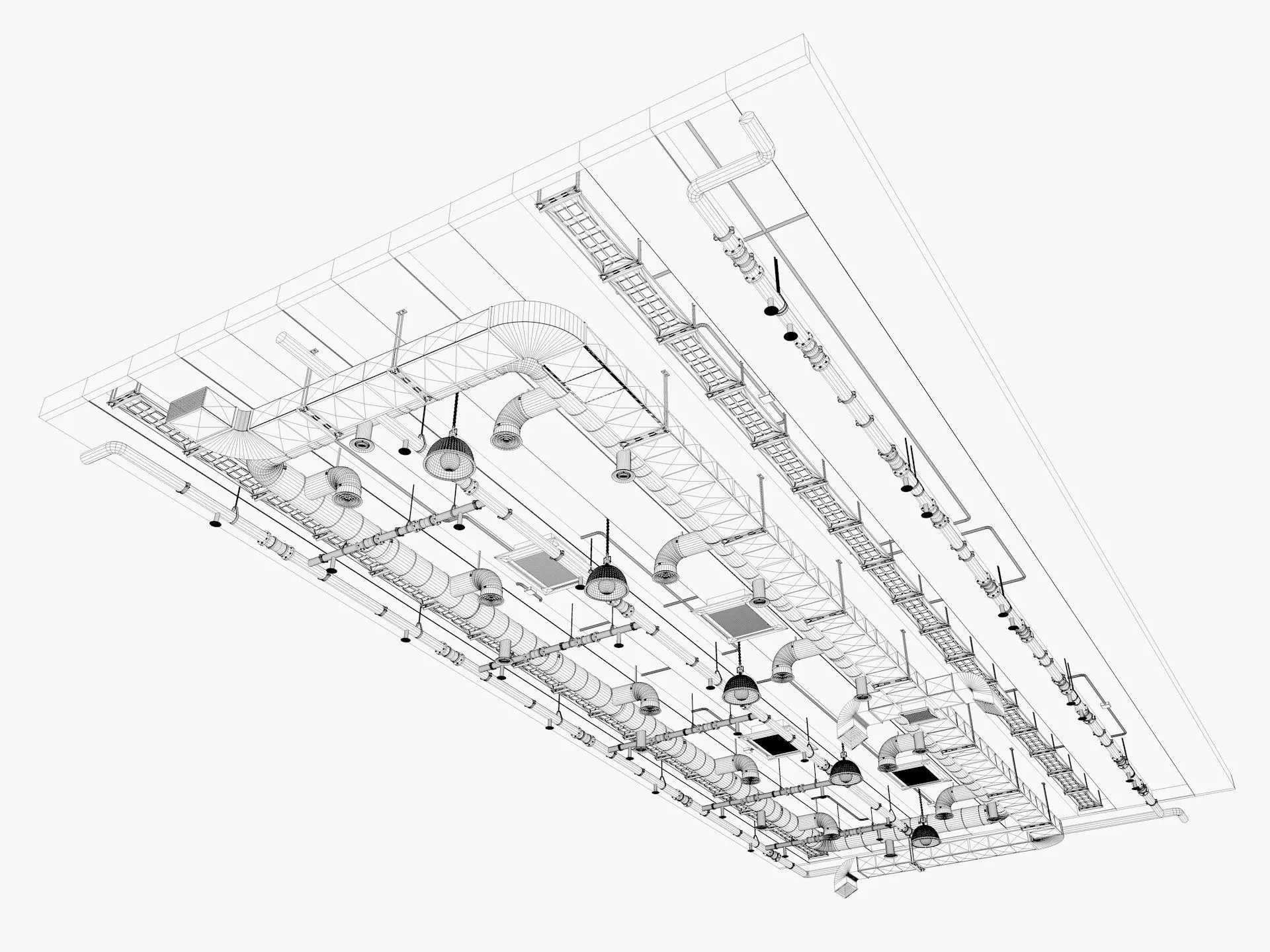 Ceiling Ventilation Pipes 16 3D model_6