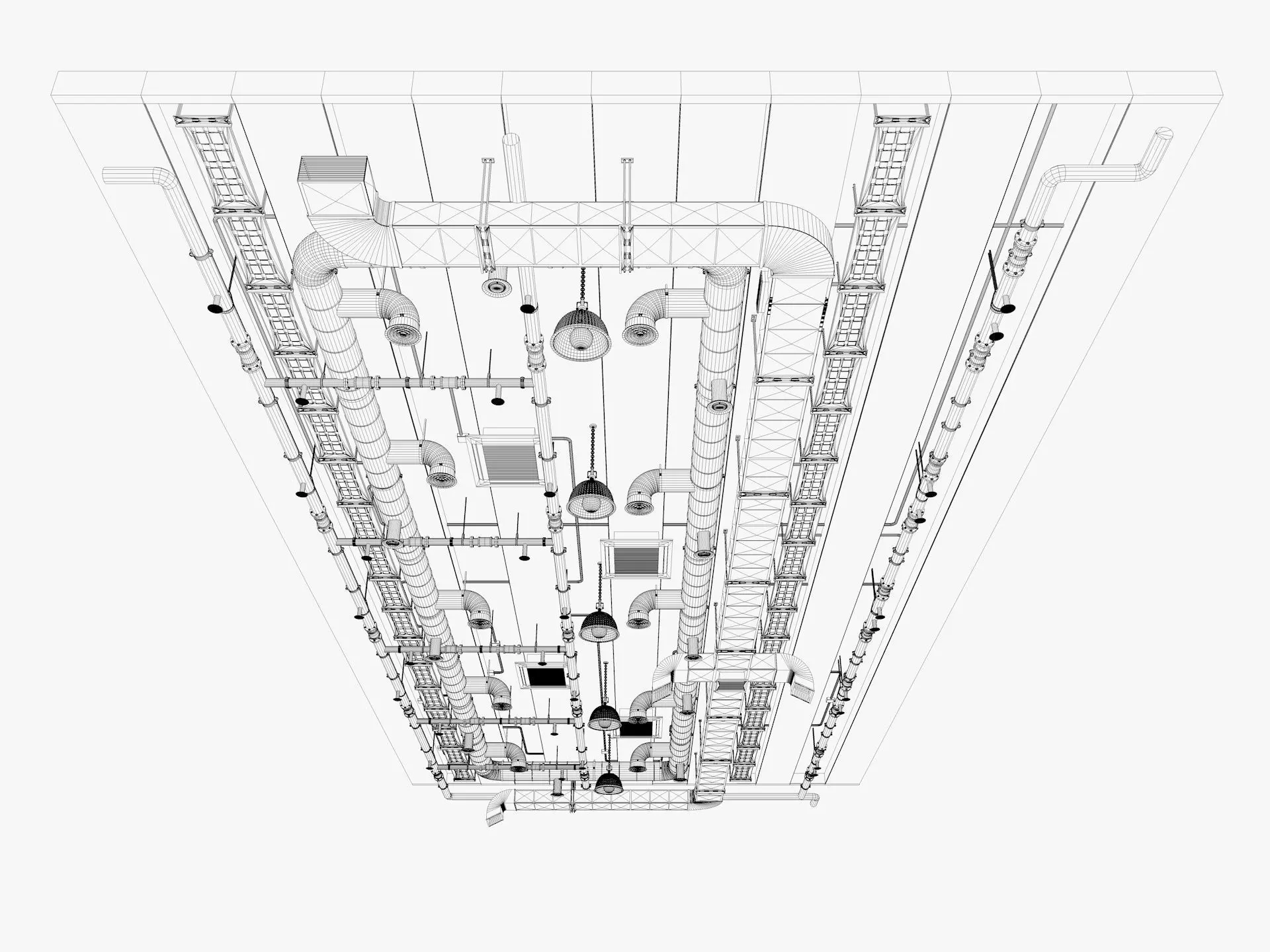 Ceiling Ventilation Pipes 16 3D model_7