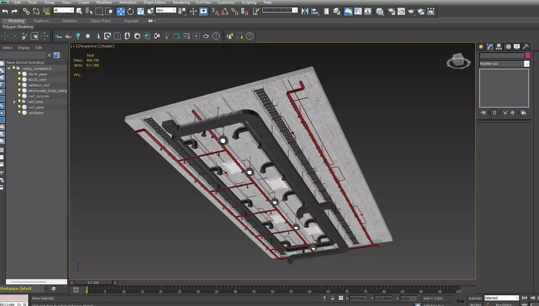 Ceiling Ventilation Pipes 16 3D model_14