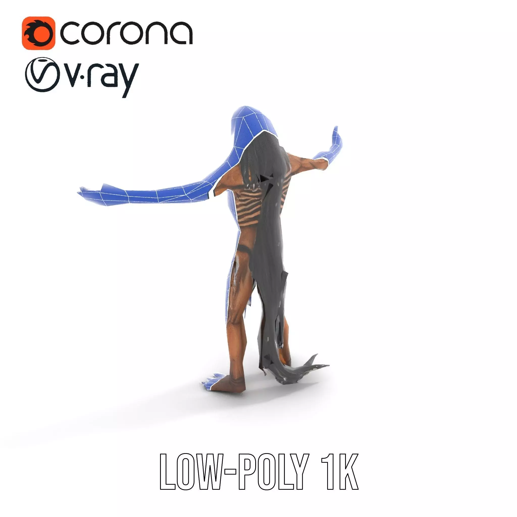 Skeletal Creature Model Pack with PBR Textures Low-poly 3D model_16