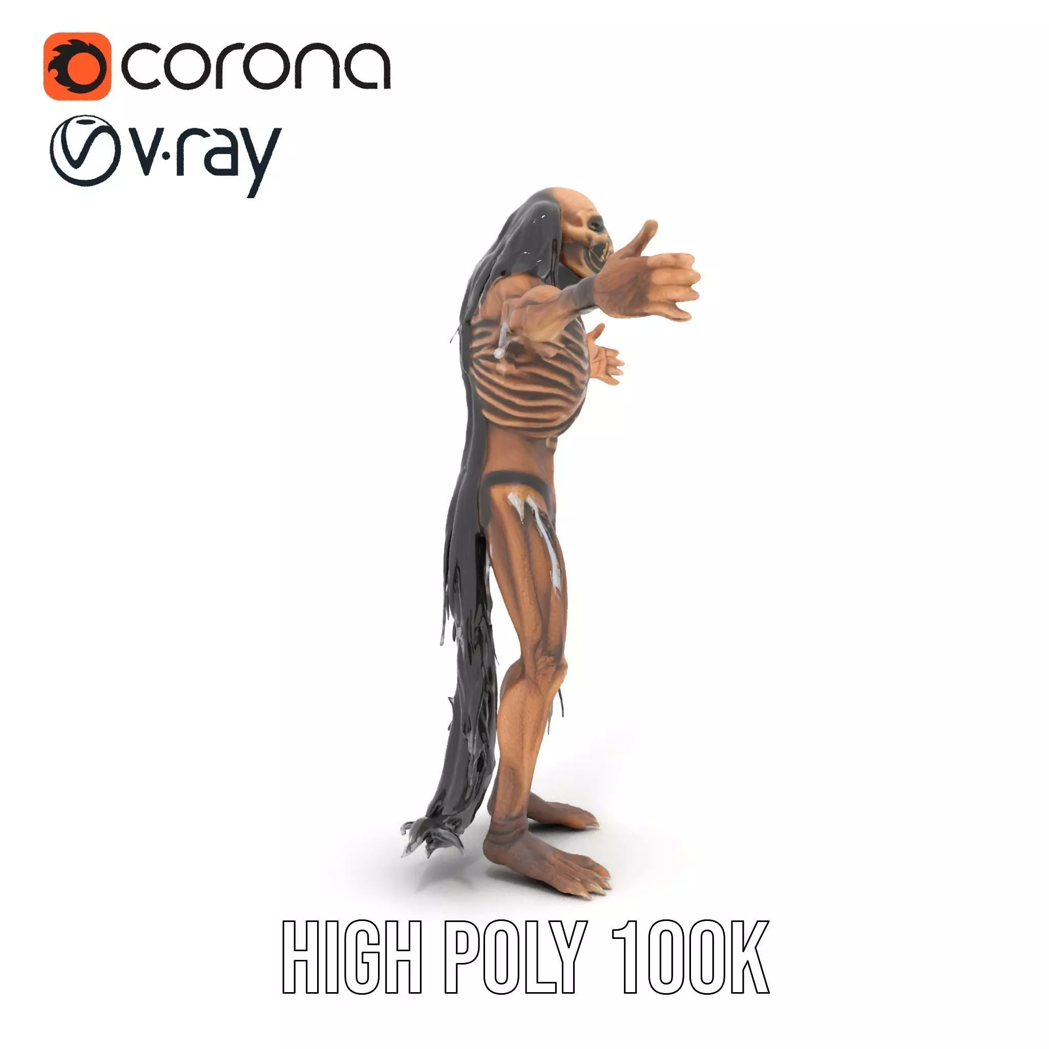 Skeletal Creature Model Pack with PBR Textures Low-poly 3D model_26