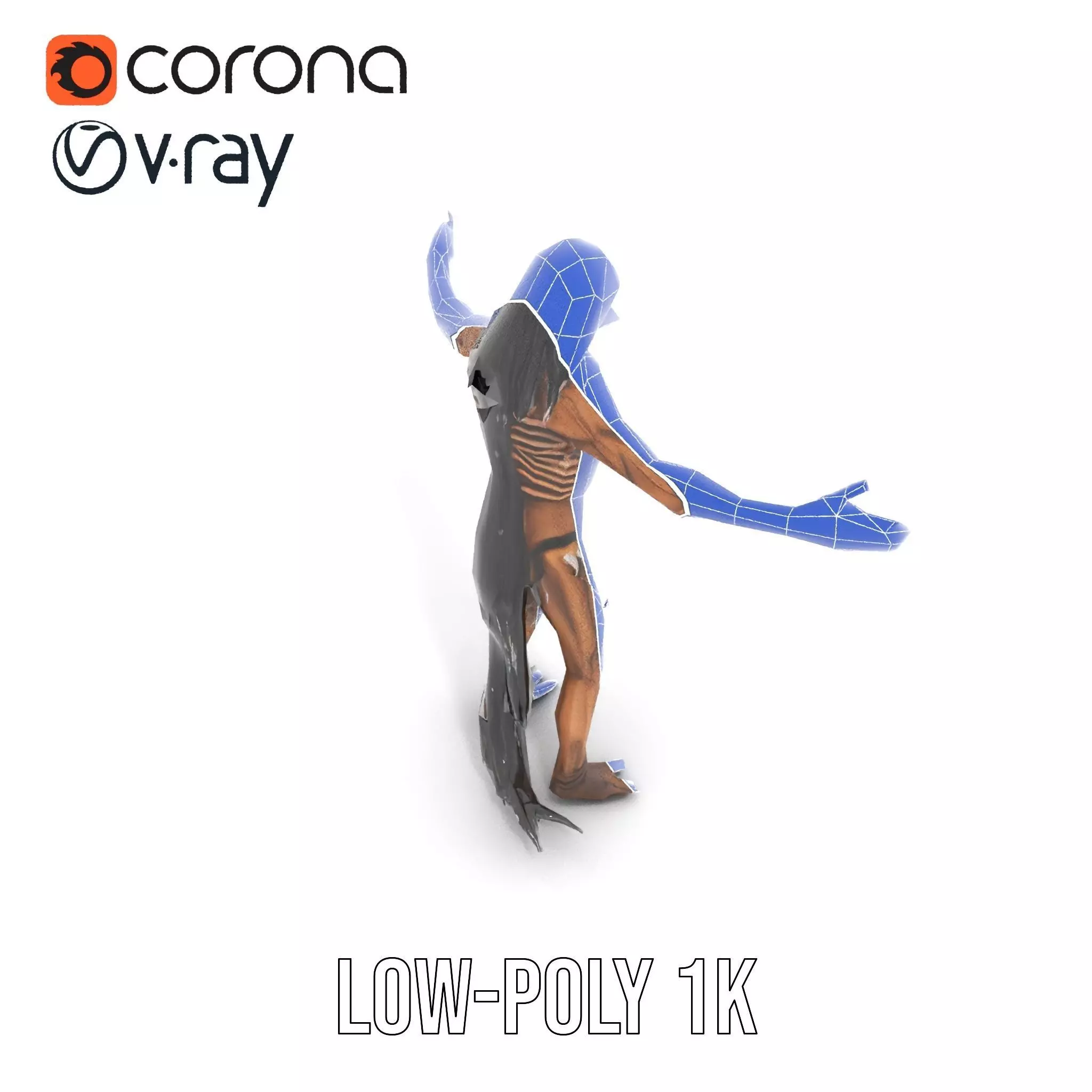 Skeletal Creature Model Pack with PBR Textures Low-poly 3D model_11