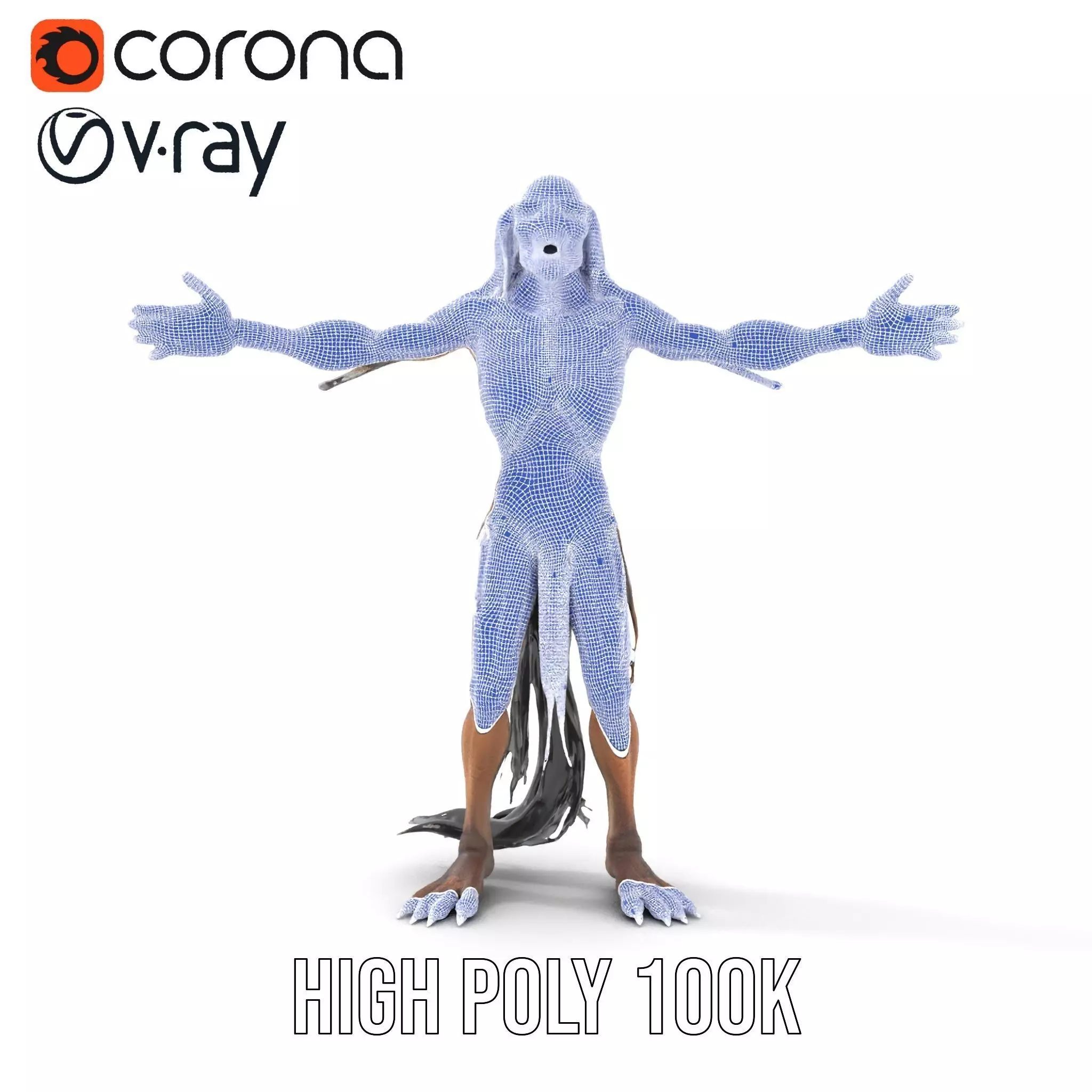 Skeletal Creature Model Pack with PBR Textures Low-poly 3D model_34