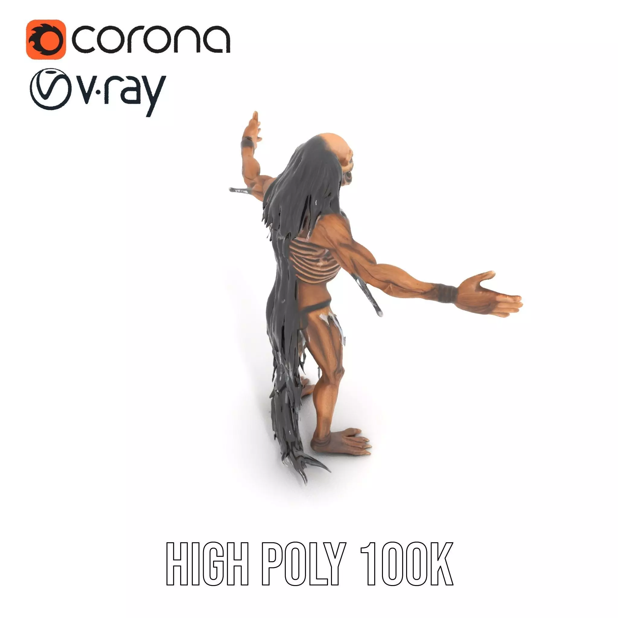 Skeletal Creature Model Pack with PBR Textures Low-poly 3D model_9